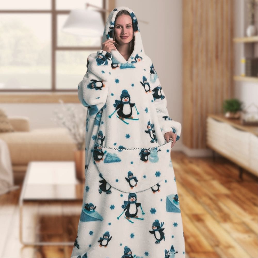 Penguin-hooded-blanket