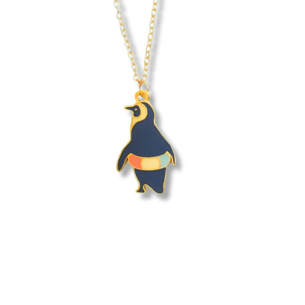 14k gold penguin necklace