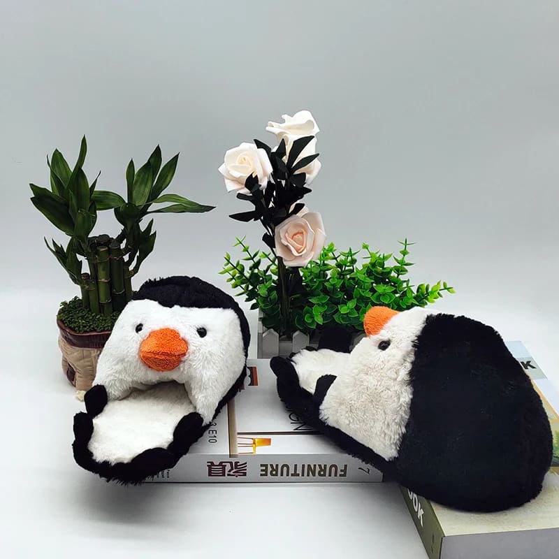 3D penguin slippers