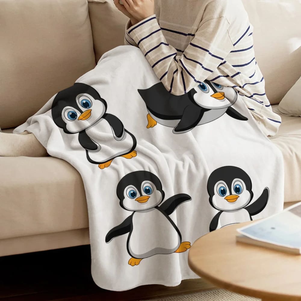 Animal fleece blankets penguin blanket - decorations