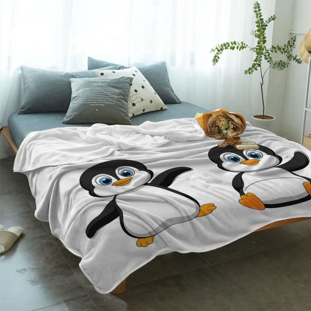 Animal fleece blankets penguin blanket - decorations
