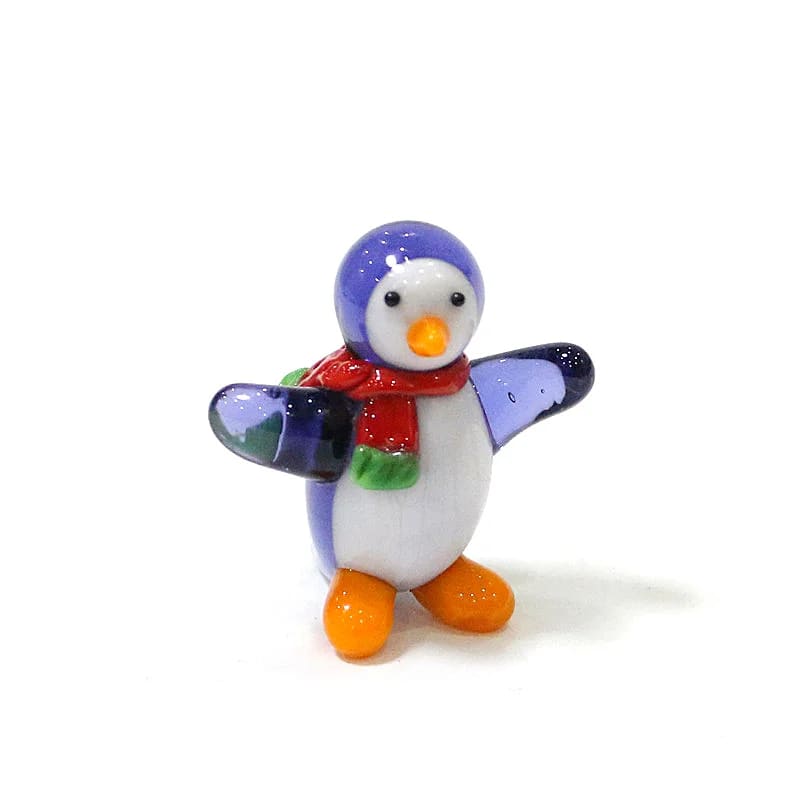 art glass penguin figurine - 4CM Deep Blue