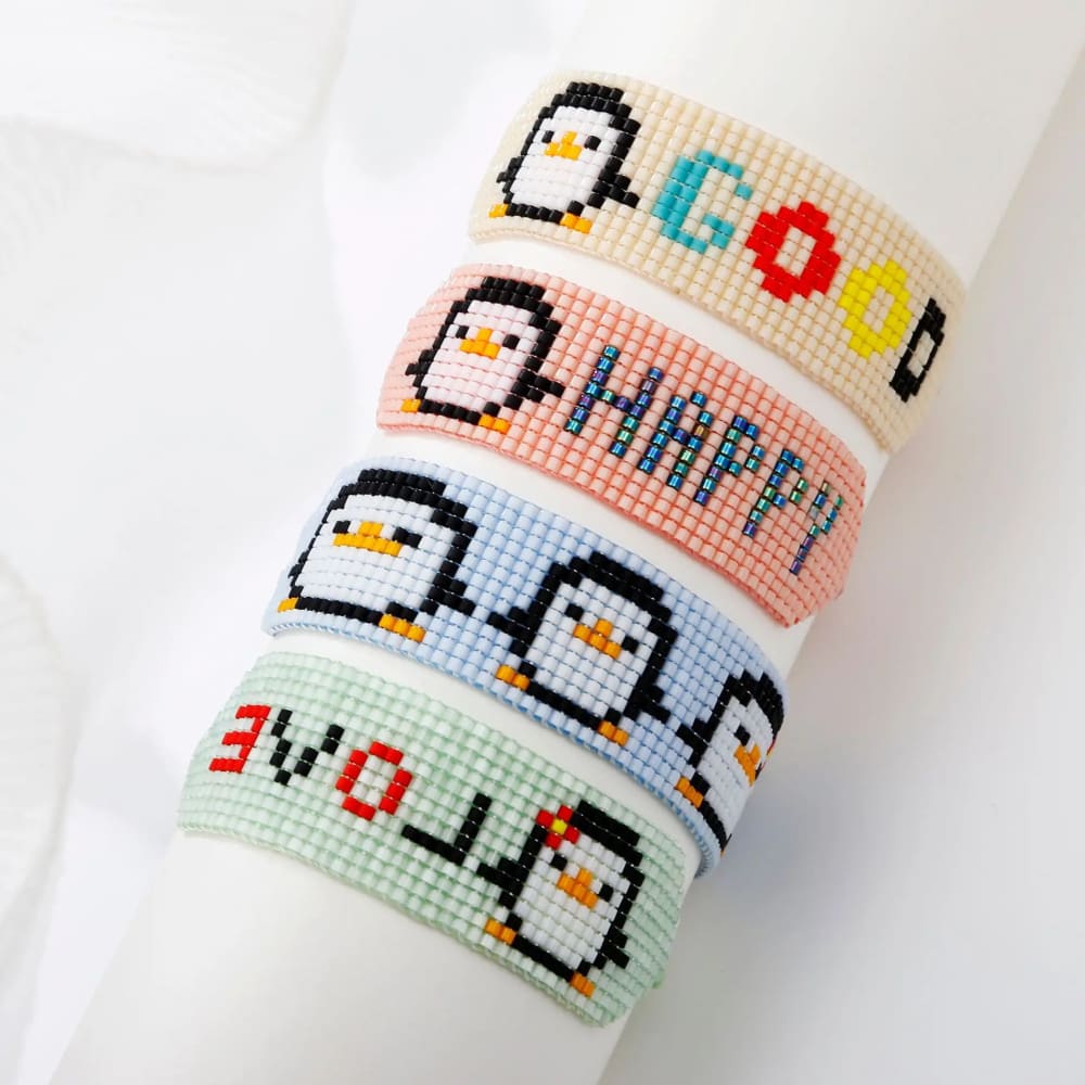 Beaded penguin bracelet