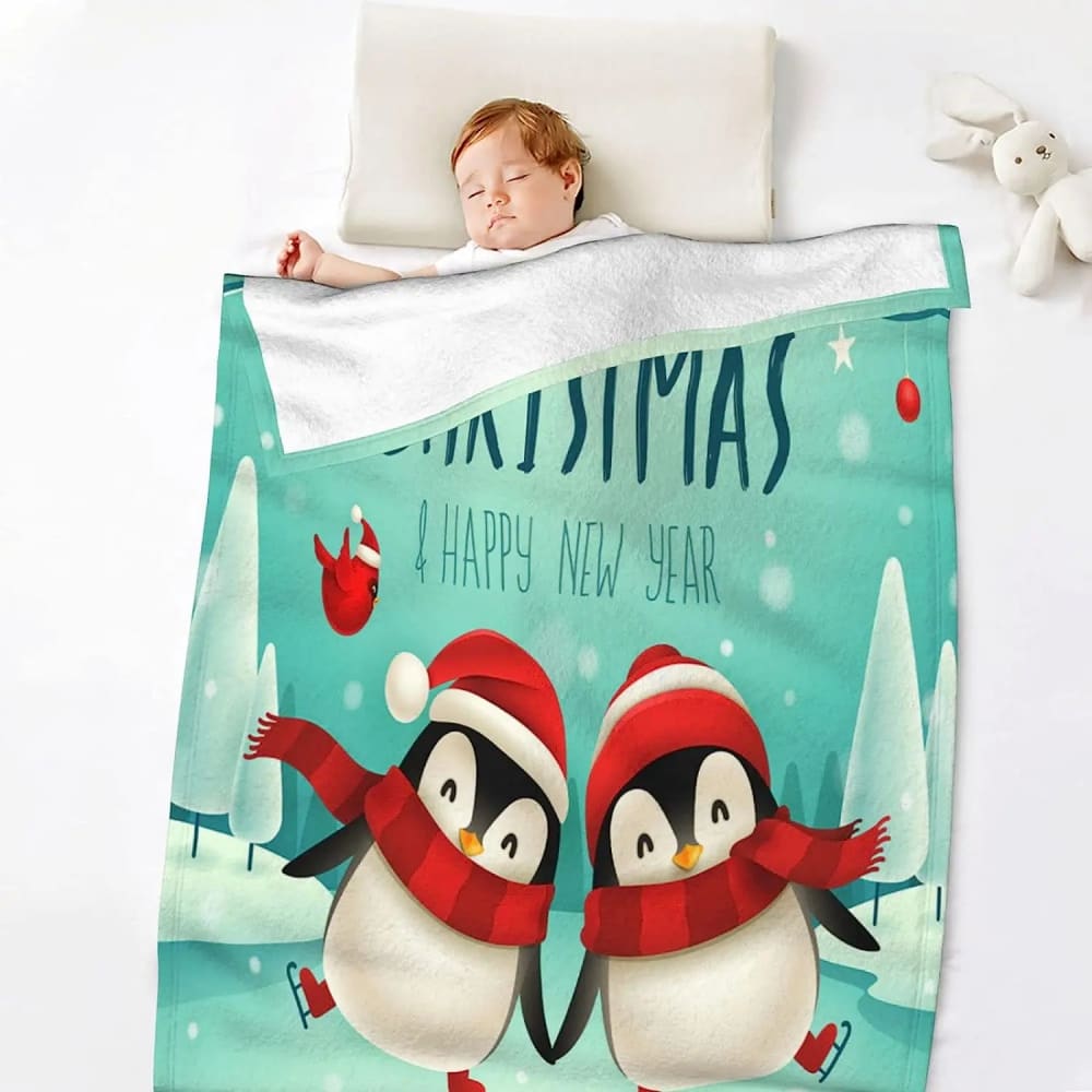 Blanket christmas penguin