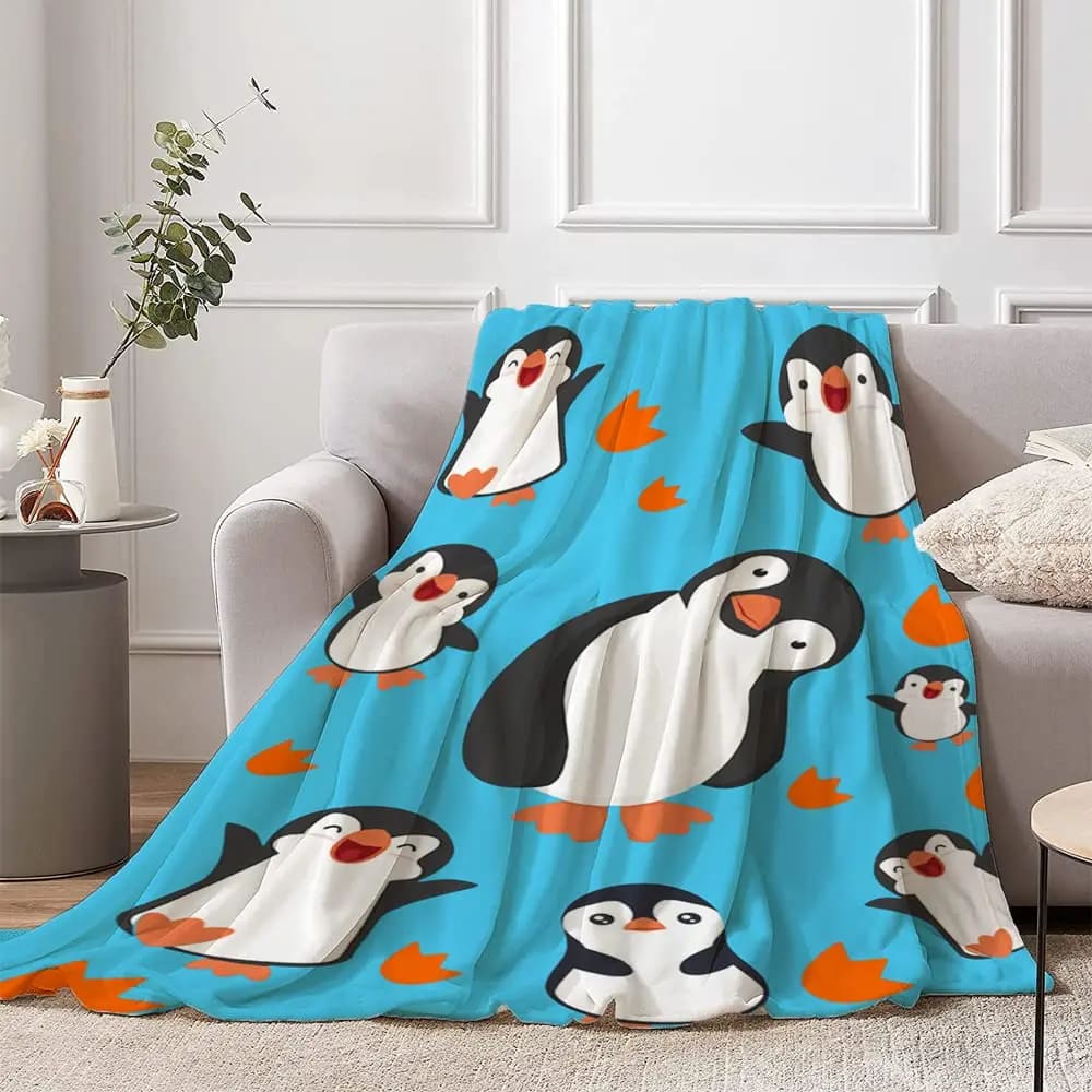 blue penguin blanket