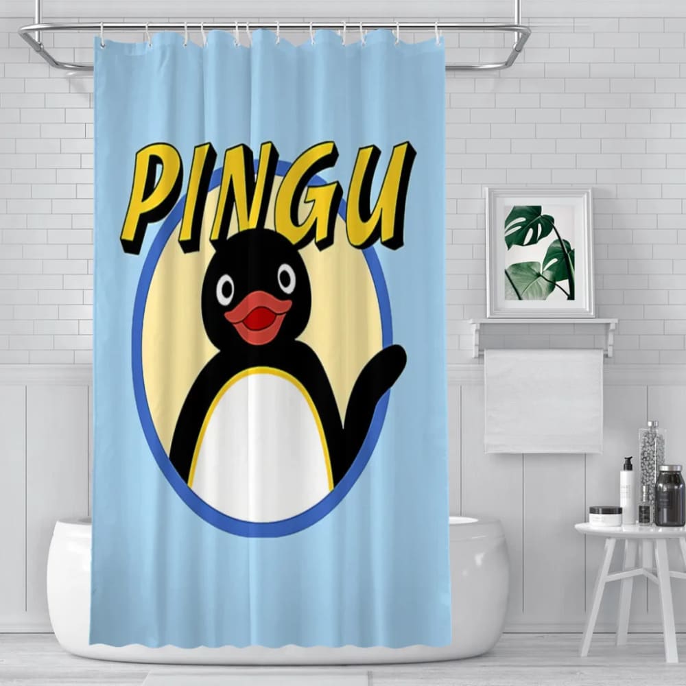Blue Shower Curtains Penguin - curtain