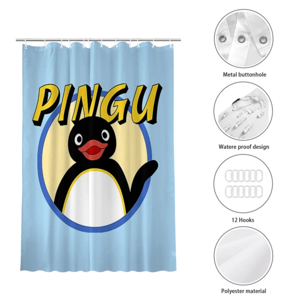 Blue Shower Curtains Penguin - curtain