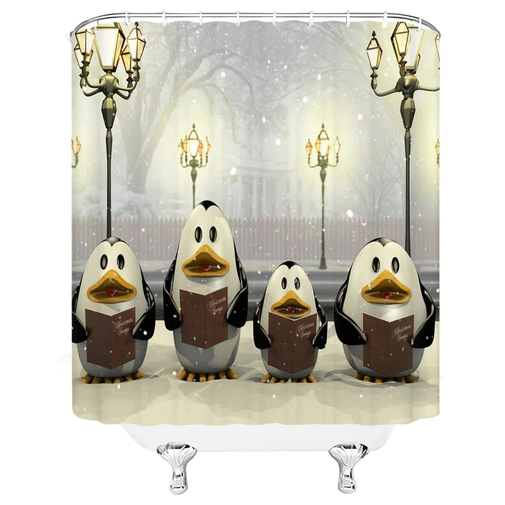 Cartoon shower curtain penguin