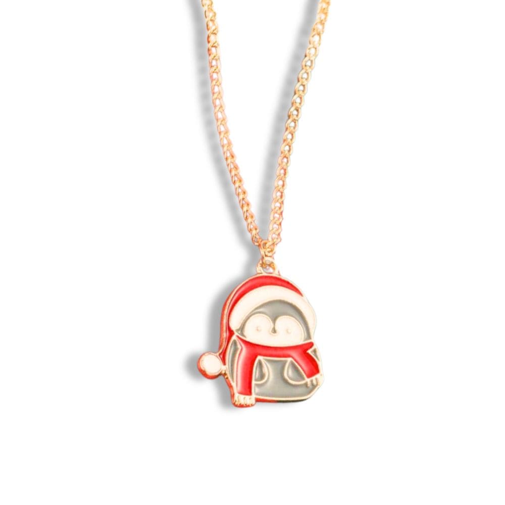 Christmas Necklace Penguin - Gold