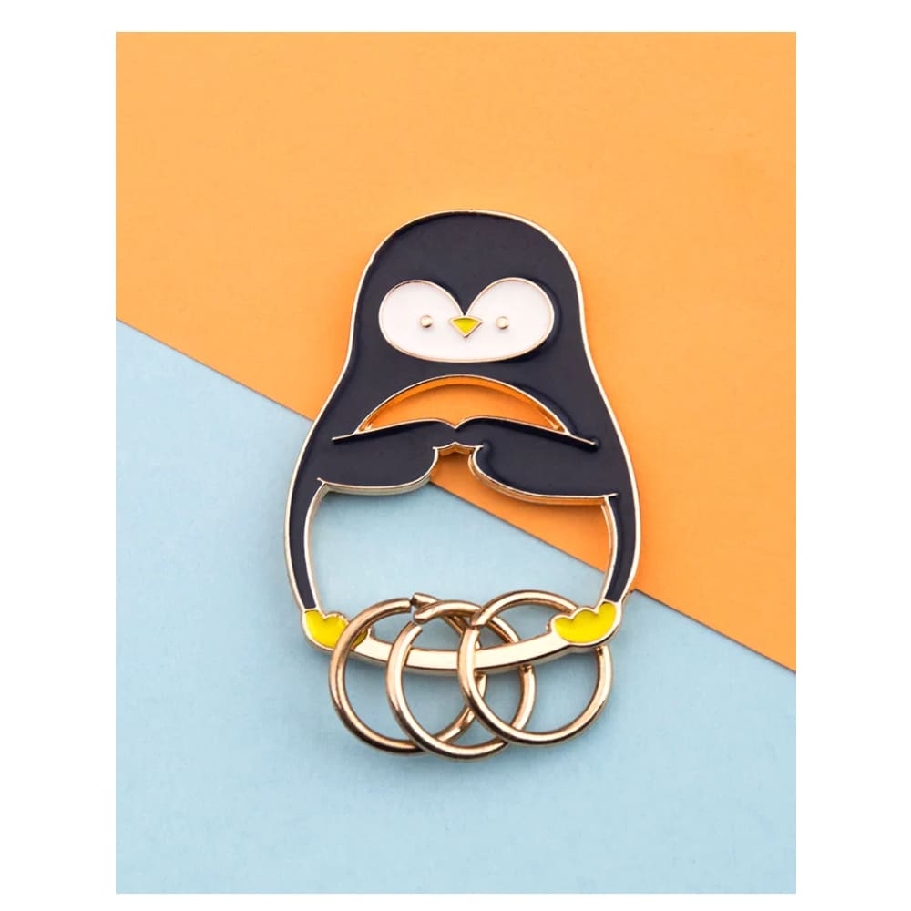 Derpy penguin keychain