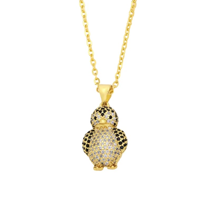 diamond Gold penguin necklace