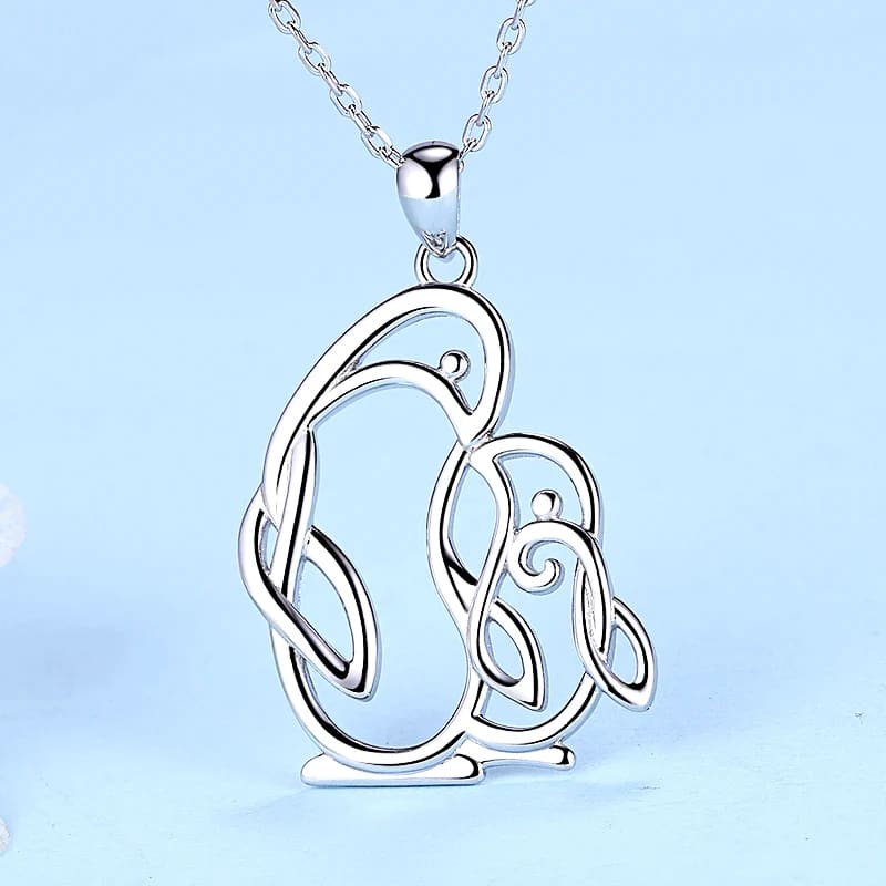 Family Penguin Necklace - Silver