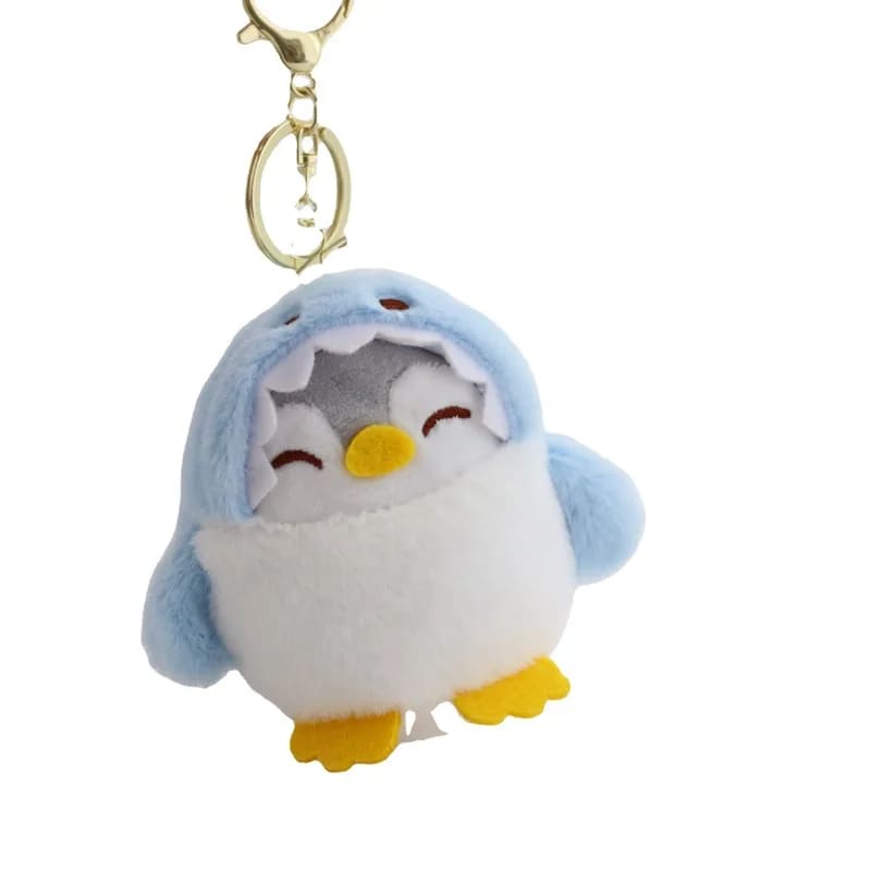 Fluffy penguin keychain