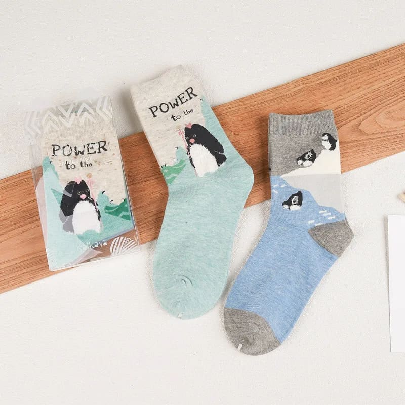 Fluffy penguin socks - 2