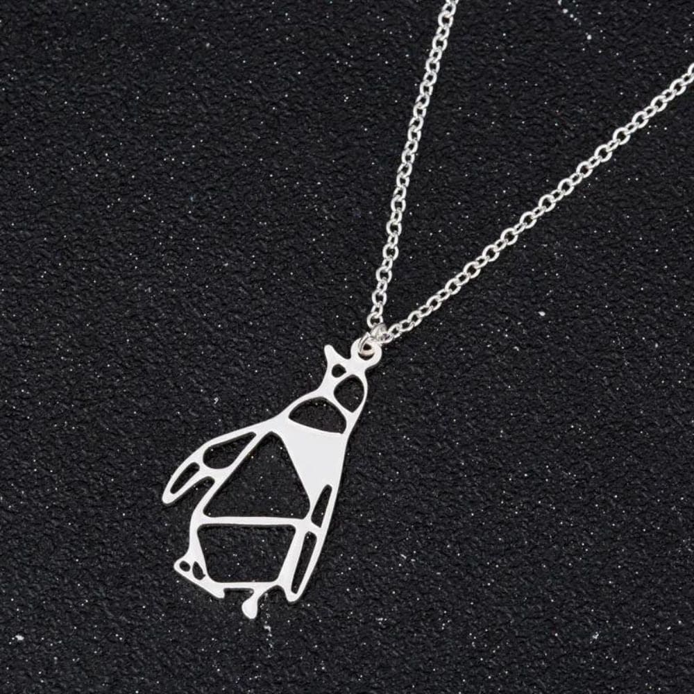 geometric penguin necklace