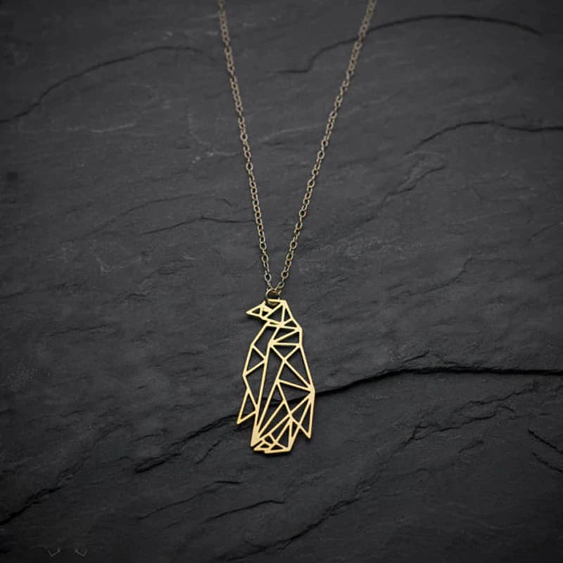 gold plated penguin necklace