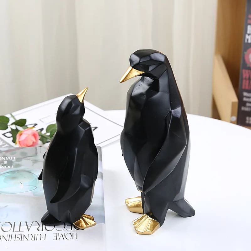 golden penguin figurine - decorations