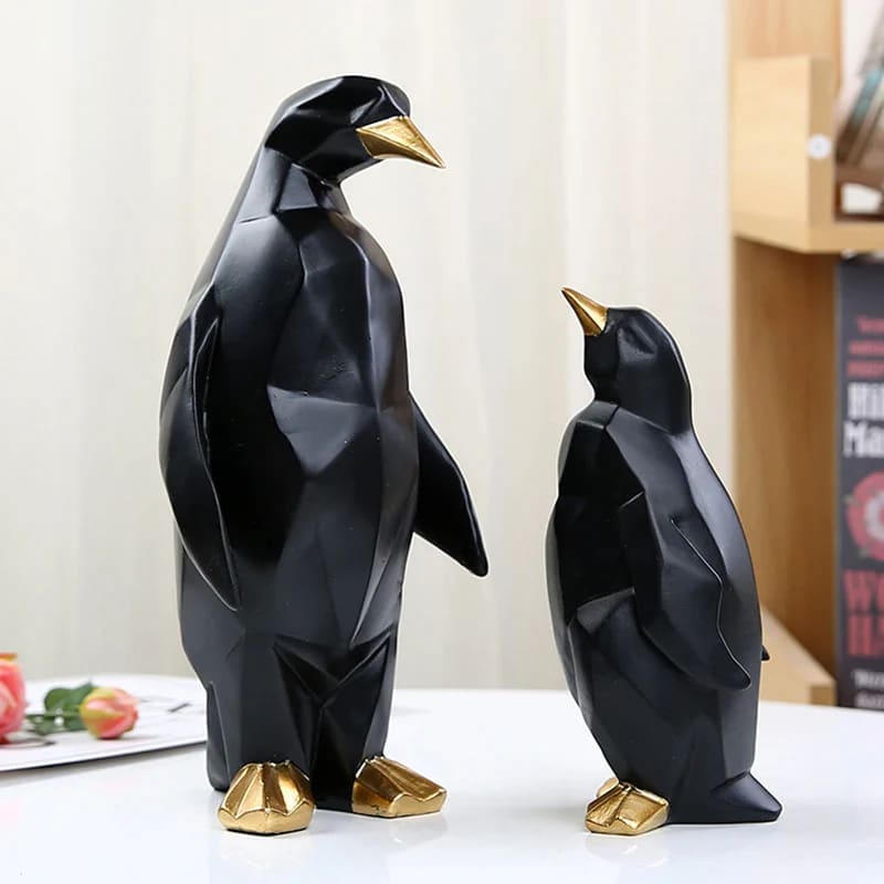 golden penguin figurine - decorations