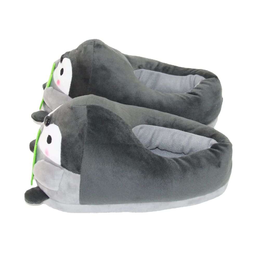Gray penguin slippers
