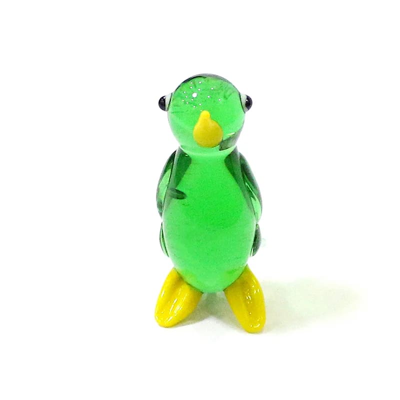 Kawaii glass penguin figurine - Green