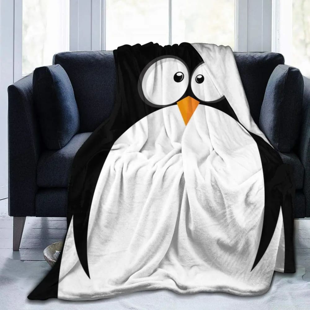 Large penguin fleece blanket