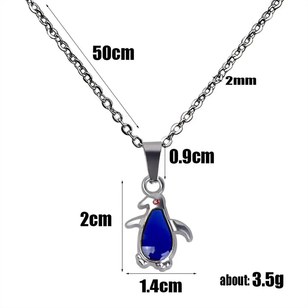 mood penguin necklace charm - Silver