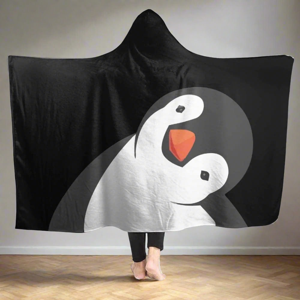 Model-with-a-penguin-blanket-hoodie