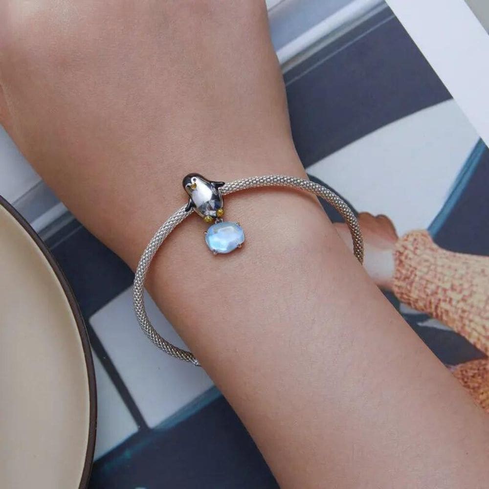 Penguin bracelet charm - Silver