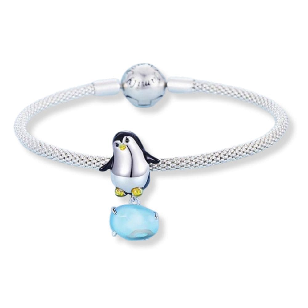 Penguin bracelet charm - Silver