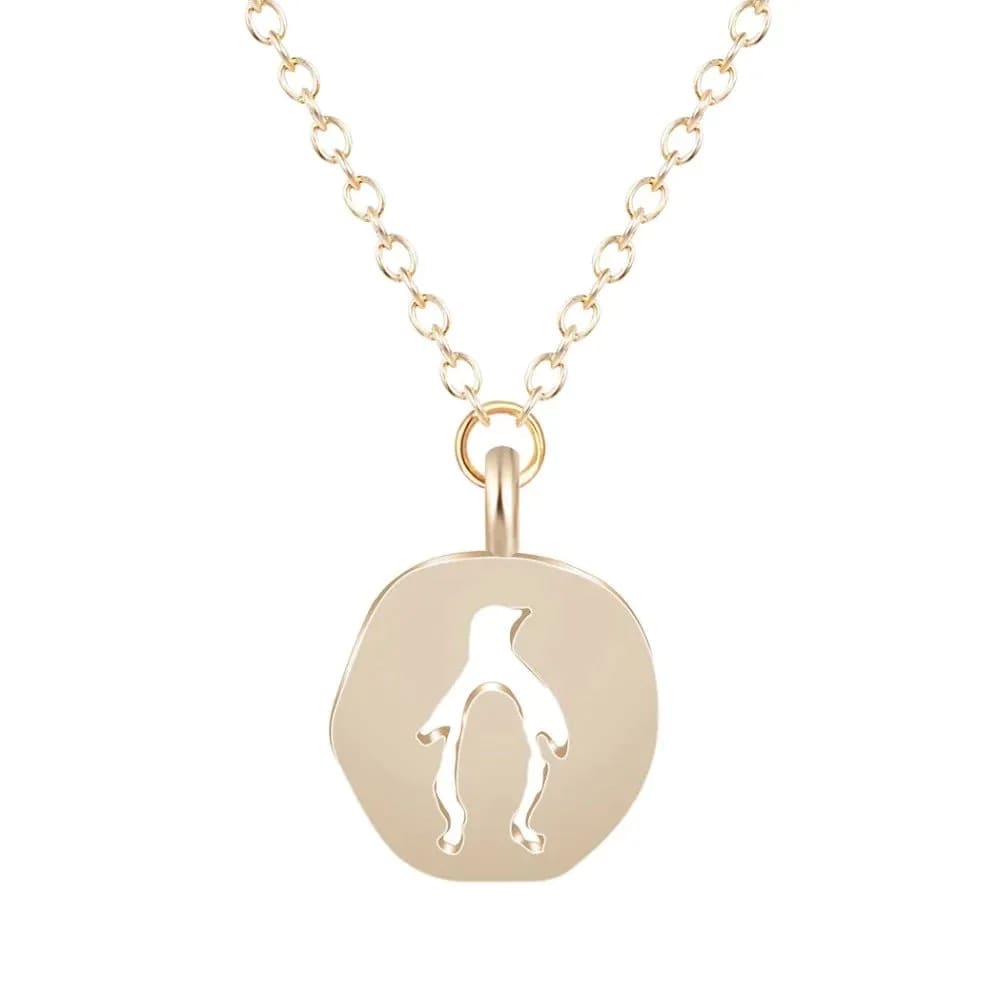 penguin charm necklace - Gold