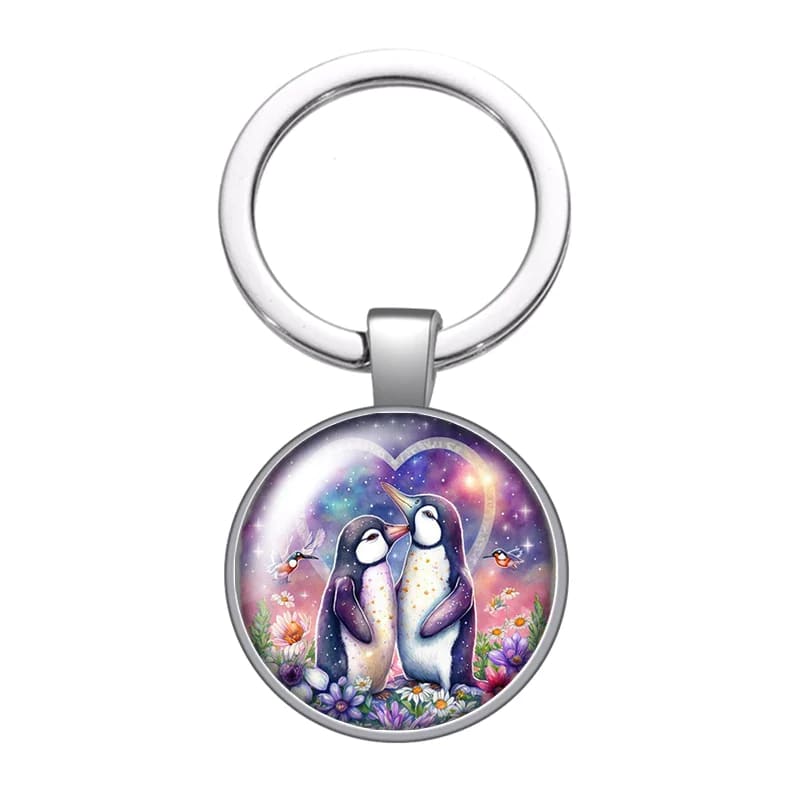 Penguin charms keychain