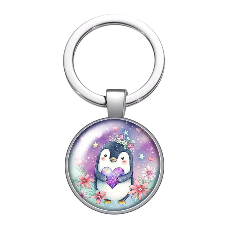 Penguin charms keychain