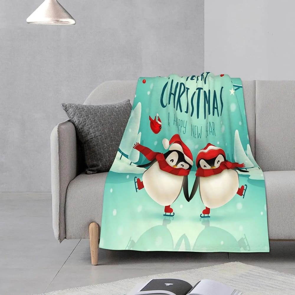 Penguin christmas blanket