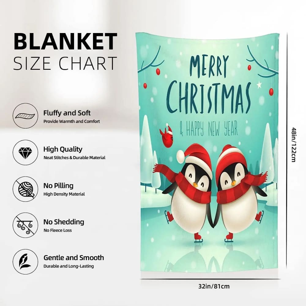 Penguin christmas blanket