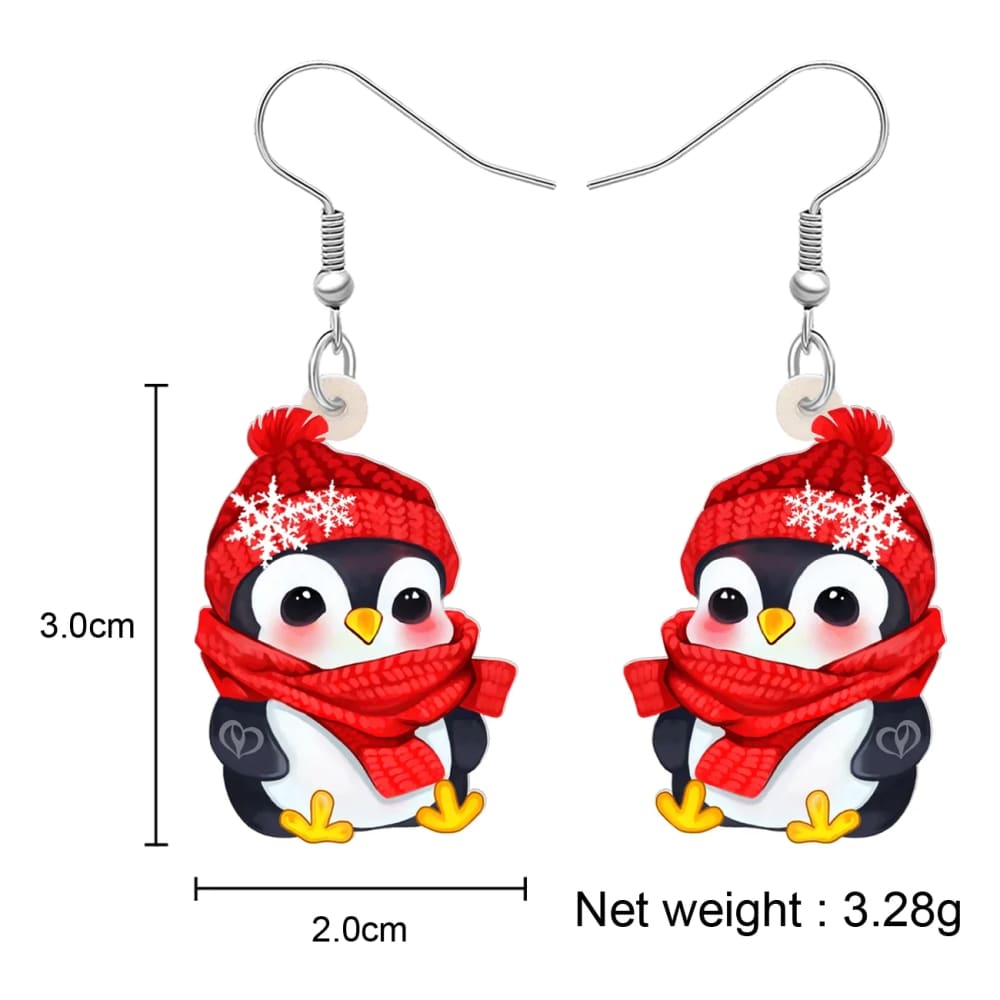 Penguin christmas earrings - Silver