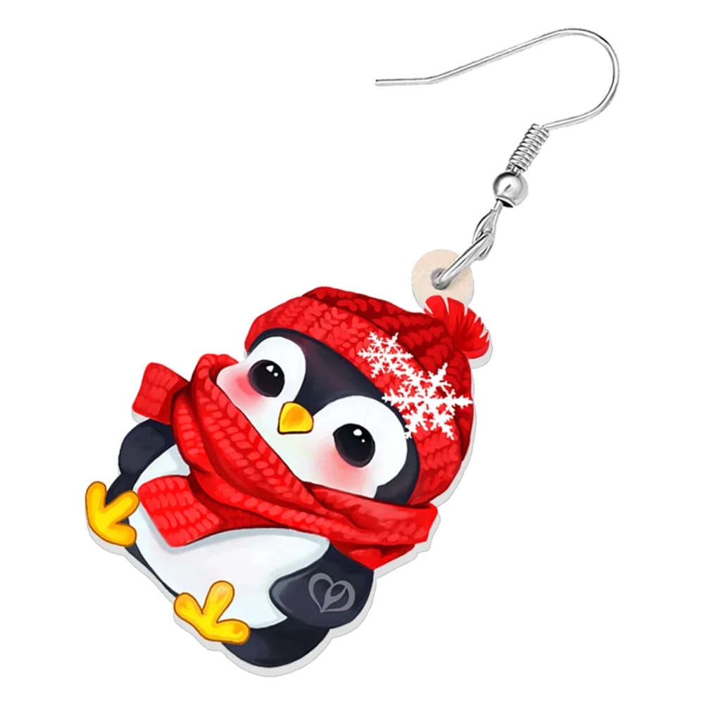 Penguin christmas earrings - Silver
