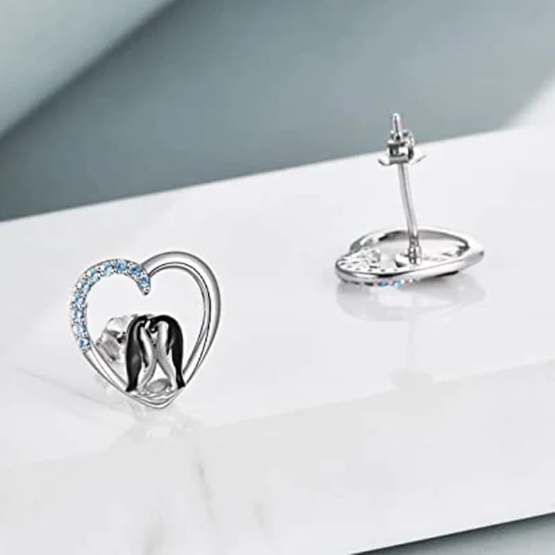 Penguin earrings diamond - Silver