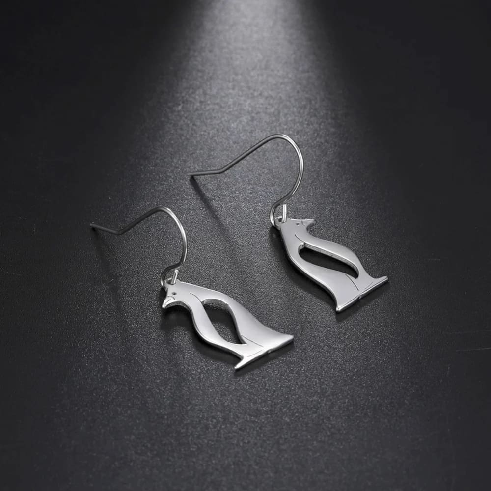 Penguin earrings silver