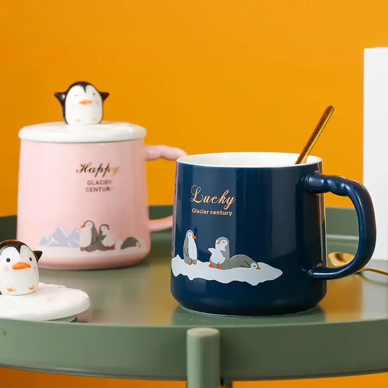 Penguin mug rug - mugs