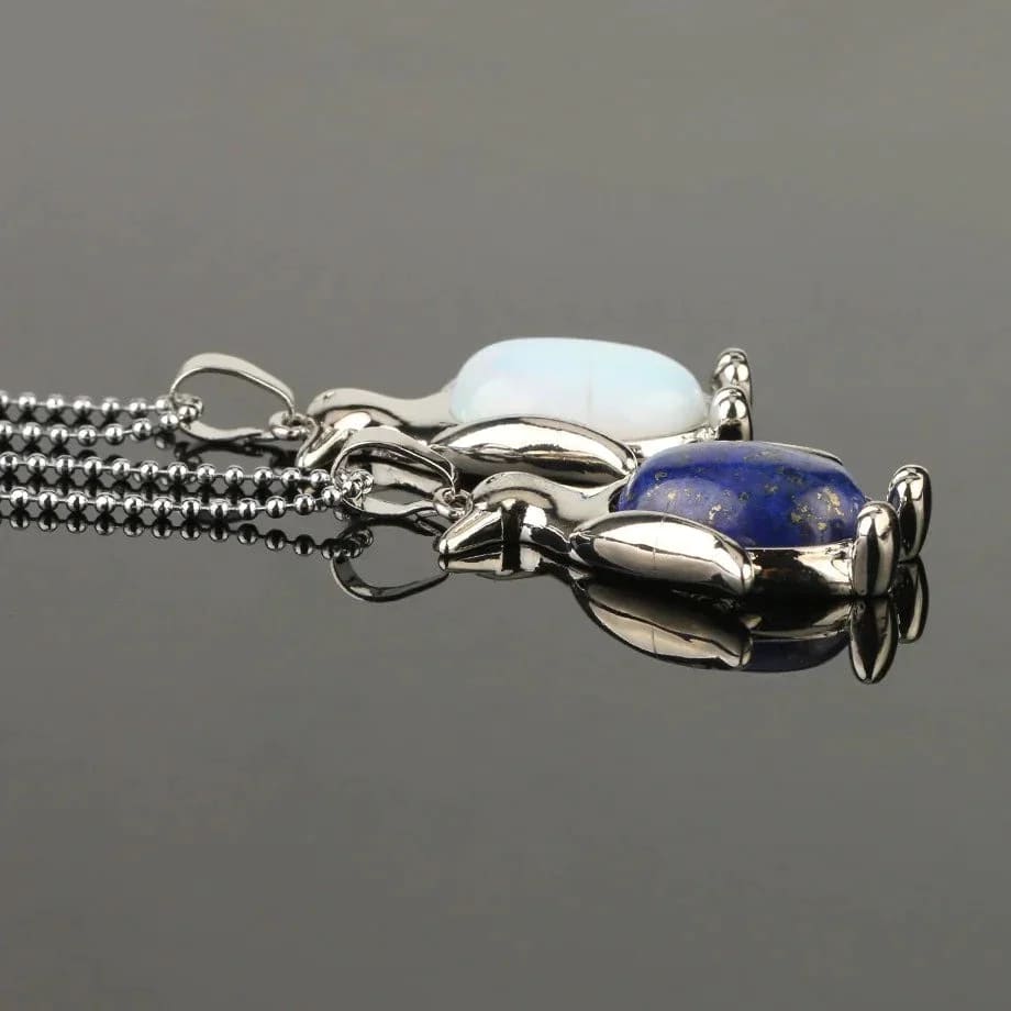 penguin necklace with birthstone