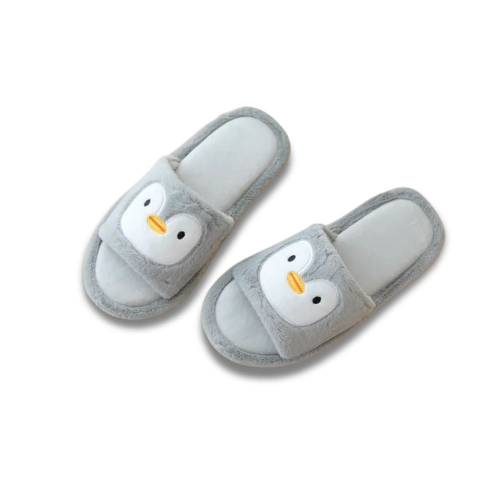 Plush penguin slippers
