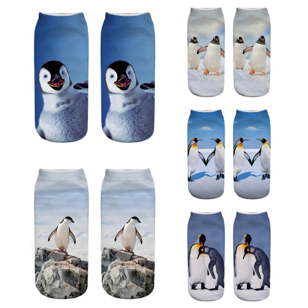 Printed penguin socks