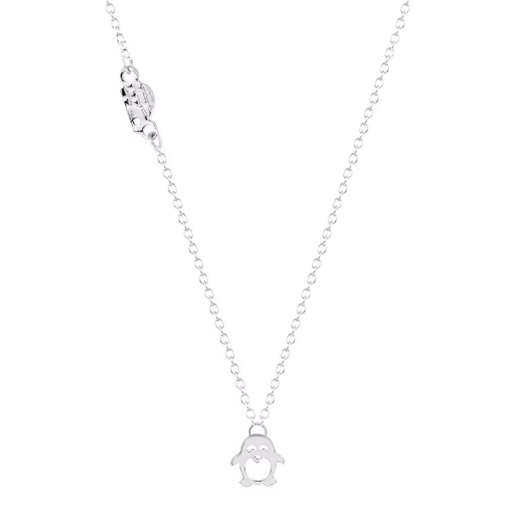 silver penguin necklace - Plated