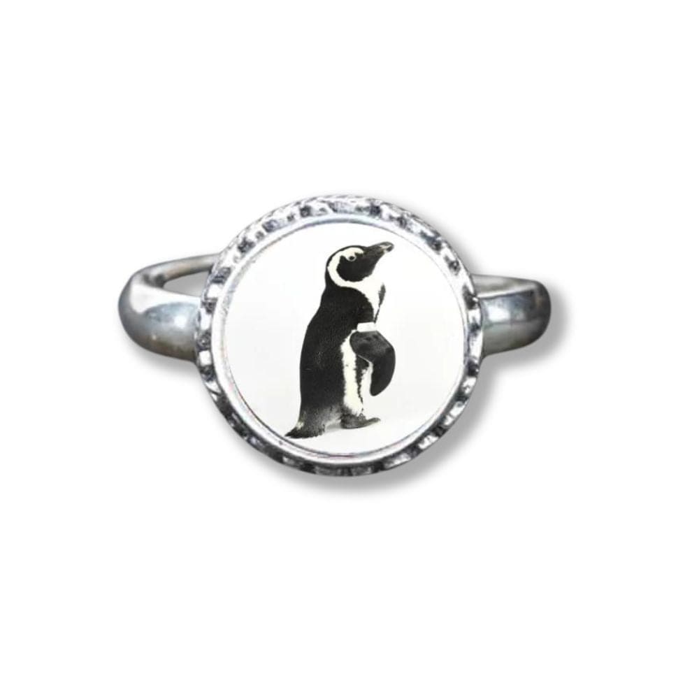 Silver penguin ring - Resizable