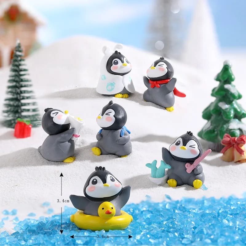 small penguin figurine - Multicolor 6Pcs