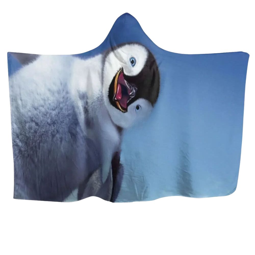 Smiley penguin blanket hoodie