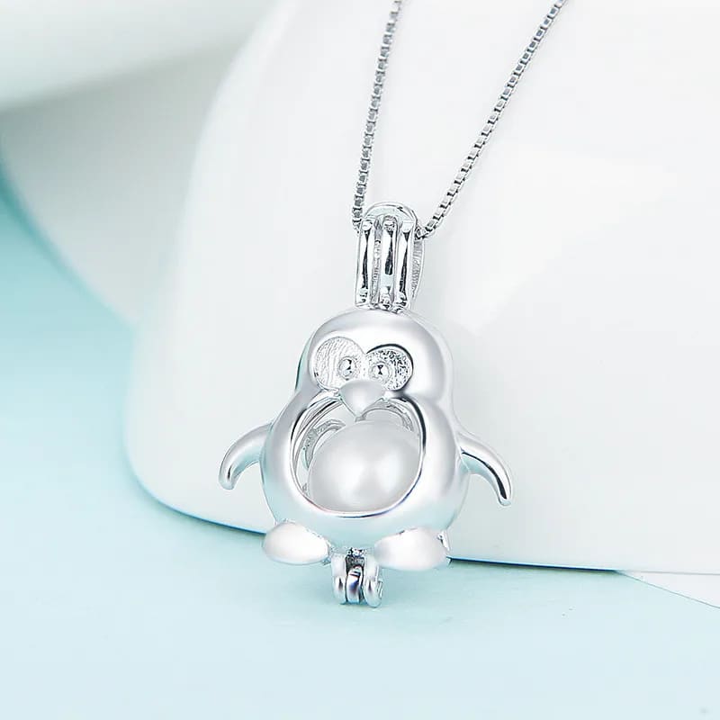 Sterling silver penguin necklace