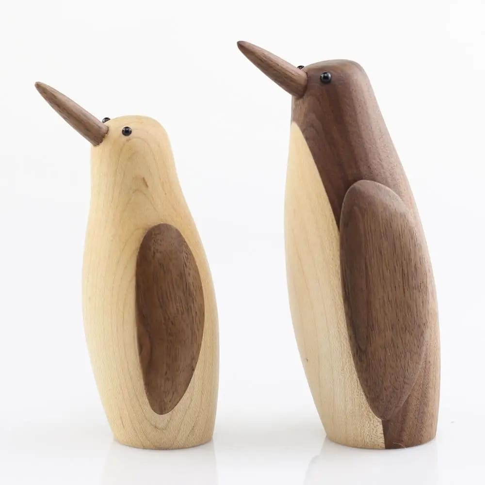 vintage wooden penguin figurines - Figurine