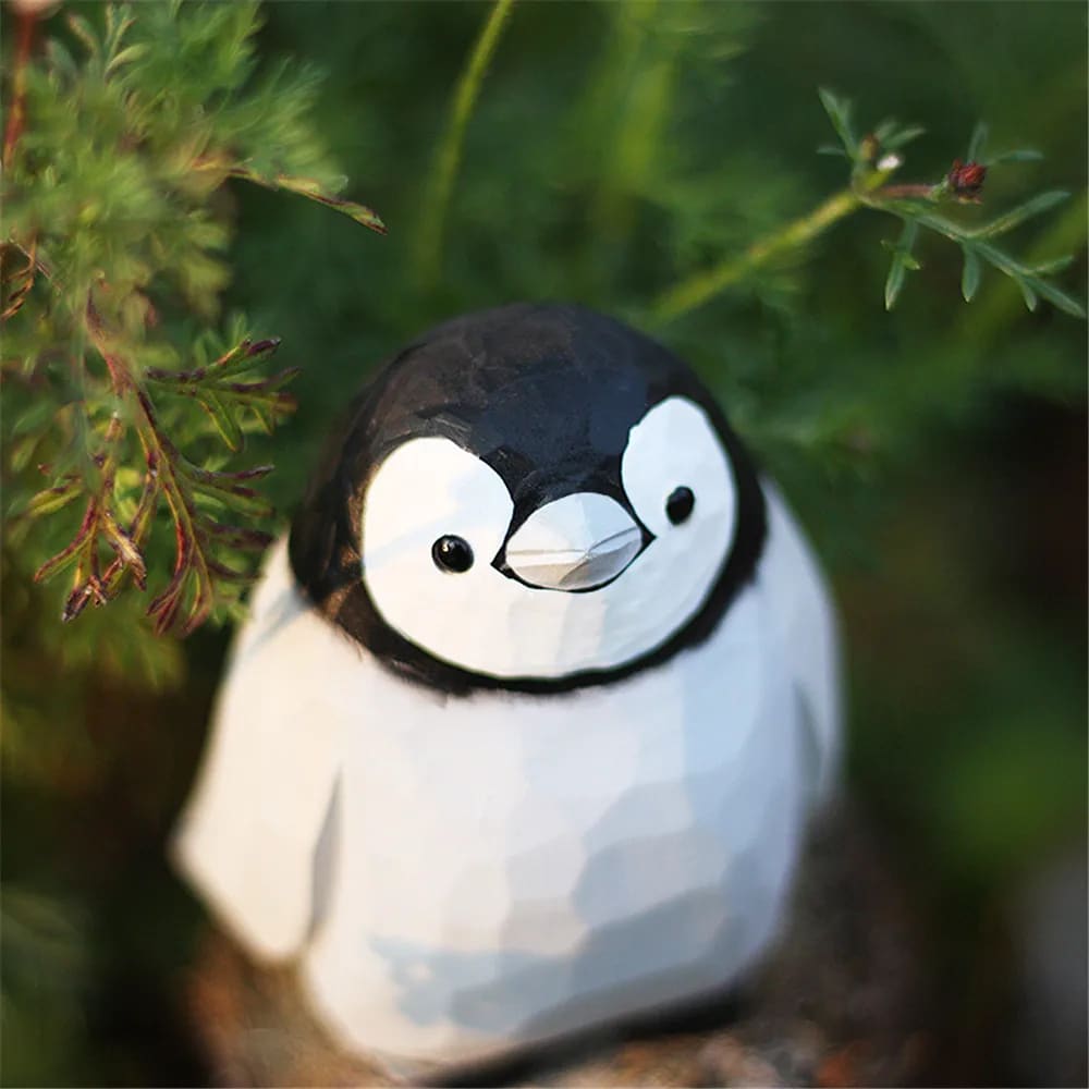 wooden penguin figurines - 5x6x7.5cm Wood Figurine