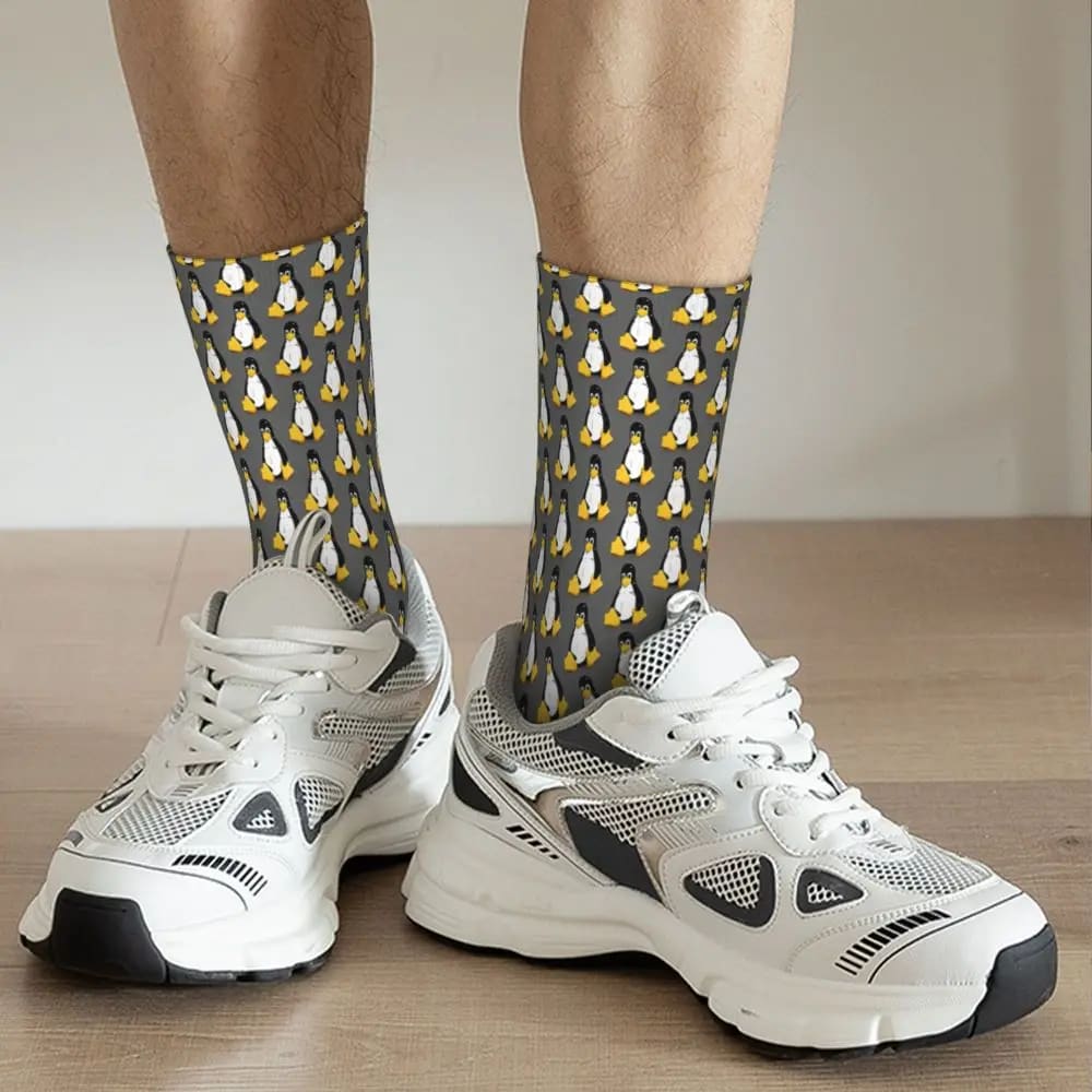 Yellow penguin socks